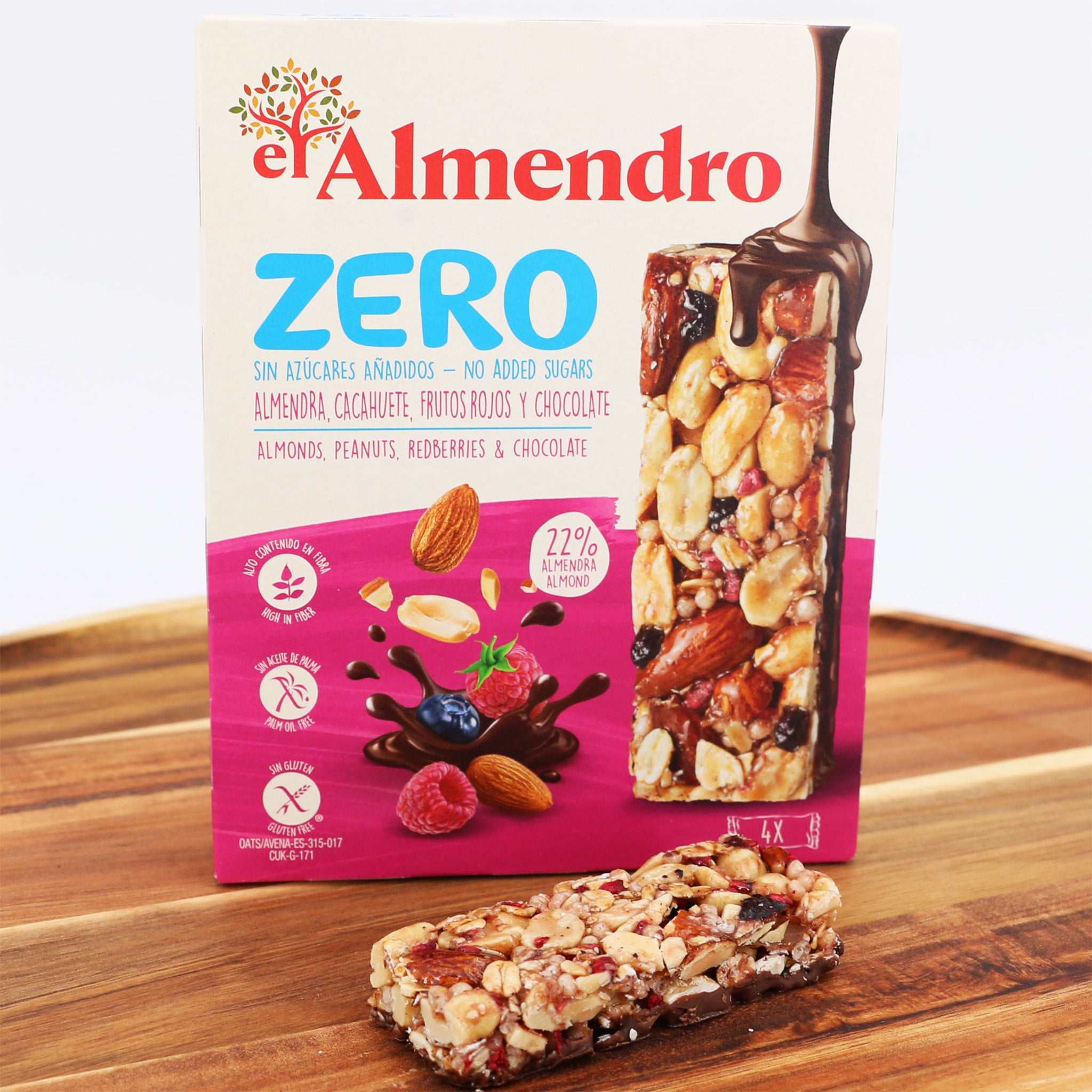 Energieriegel Rote Beeren 0% Zucker / El Almendro / Barritas Zero frutos vermelhos, 4x30g