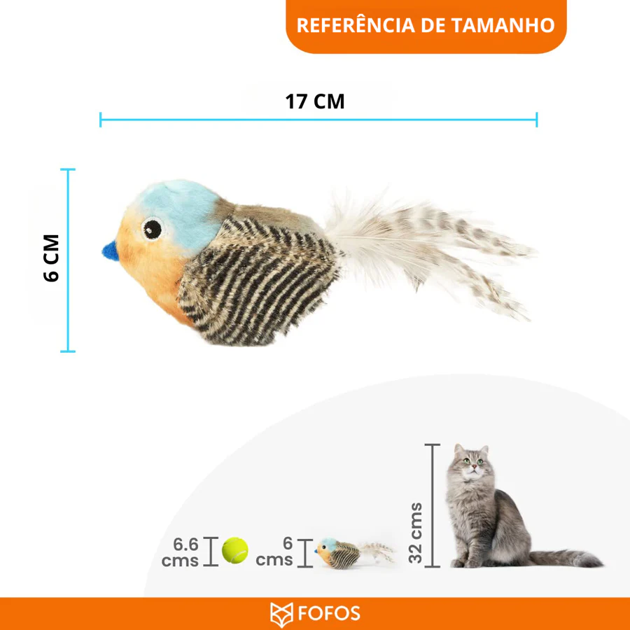 Katzenspielzeug blauer Vogel mit Katzenminze / Fofos Pássaro Azul com Penas - Image 5