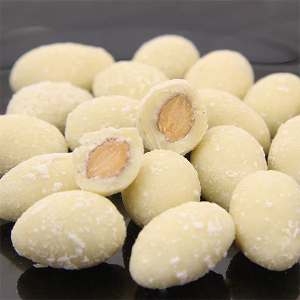 Mandelkerne mit Kokosflocken in weißer Schokolade / Amêndoas com chocolate branco e coco, 200g