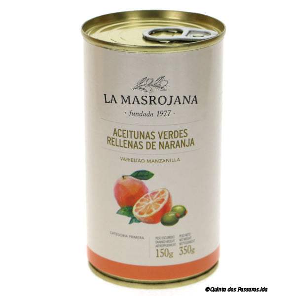 Manzanilla Oliven gefüllt mit Orange / Azeitona manzanilla recheada com laranja, 150g