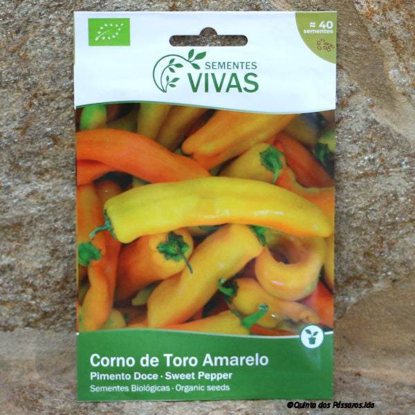 Paprika Corno de Toro Gelb Saatgut / Sementes de pimento doce corno de toro amarelo, Bio, unidade