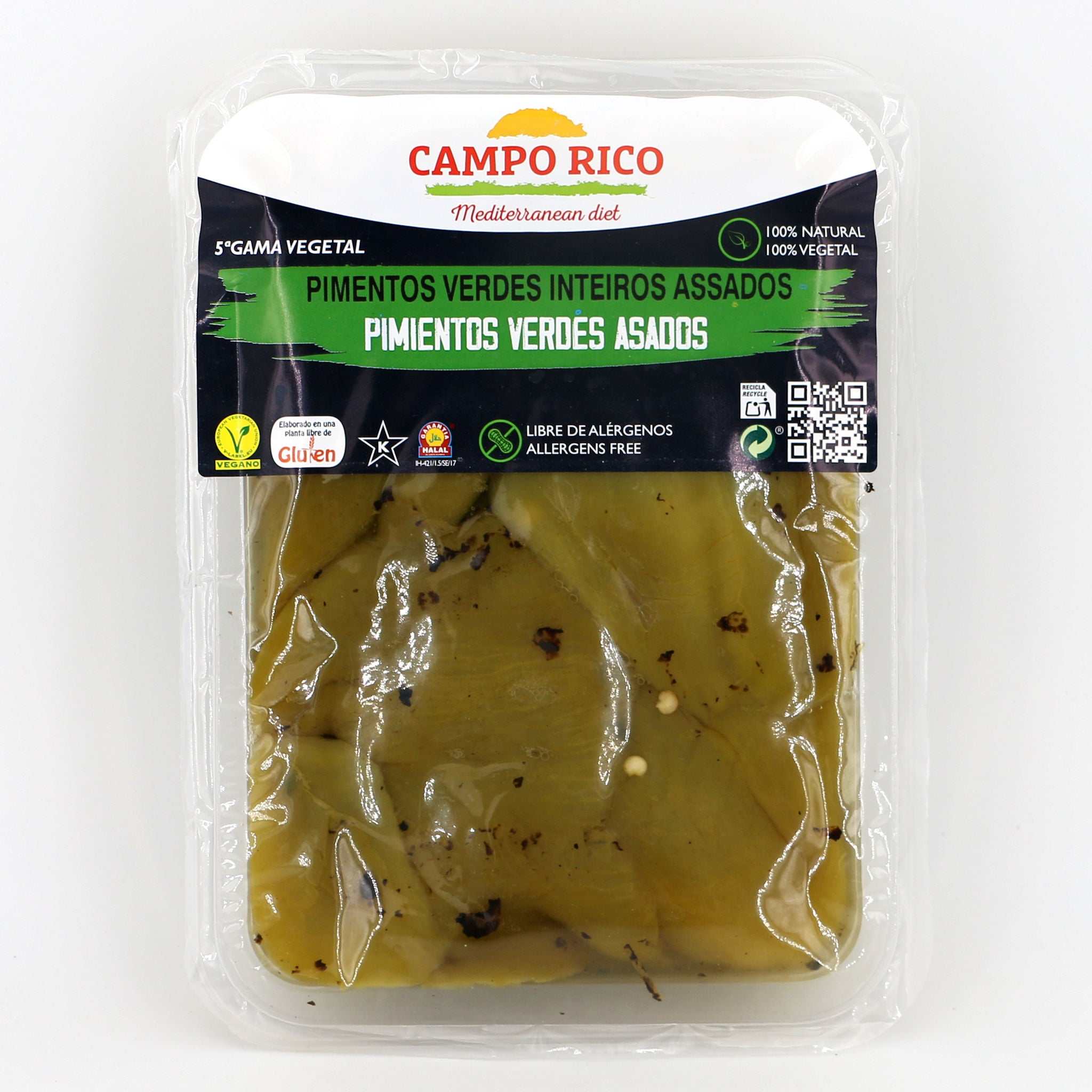 Paprika grün gegrillt & eingelegt / Campo Rico / Pimentos verdes assados, 500g - Image 2