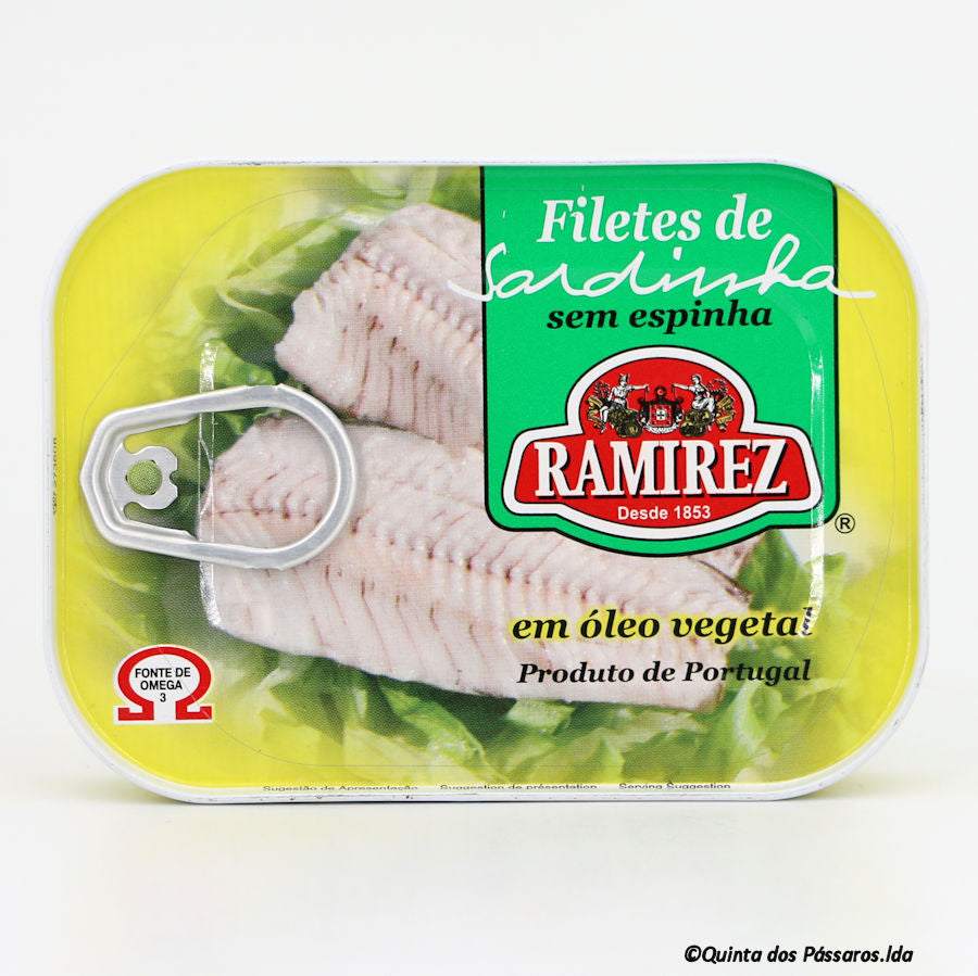 Sardinenfilets in Pflanzenöl / Ramirez / Filets de sardinha em óleo vegetal, 100g
