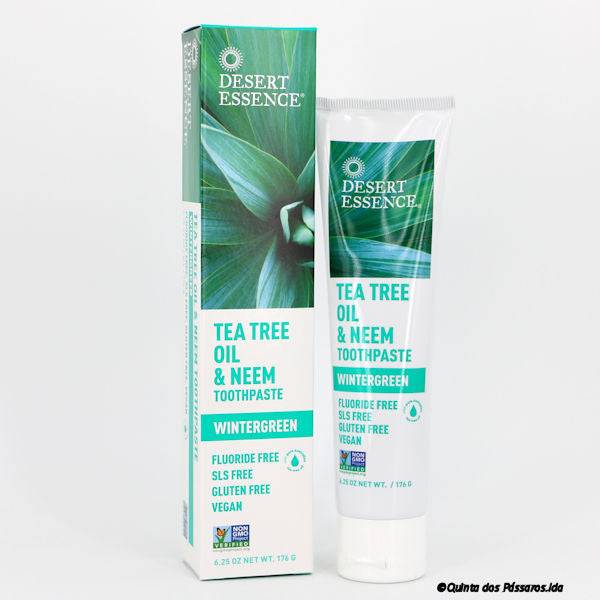 Teebaumöl-Zahncreme mit Niem / Dessert Essence / Pasta de dentes com tea tree oil e neem, 176g - Image 4