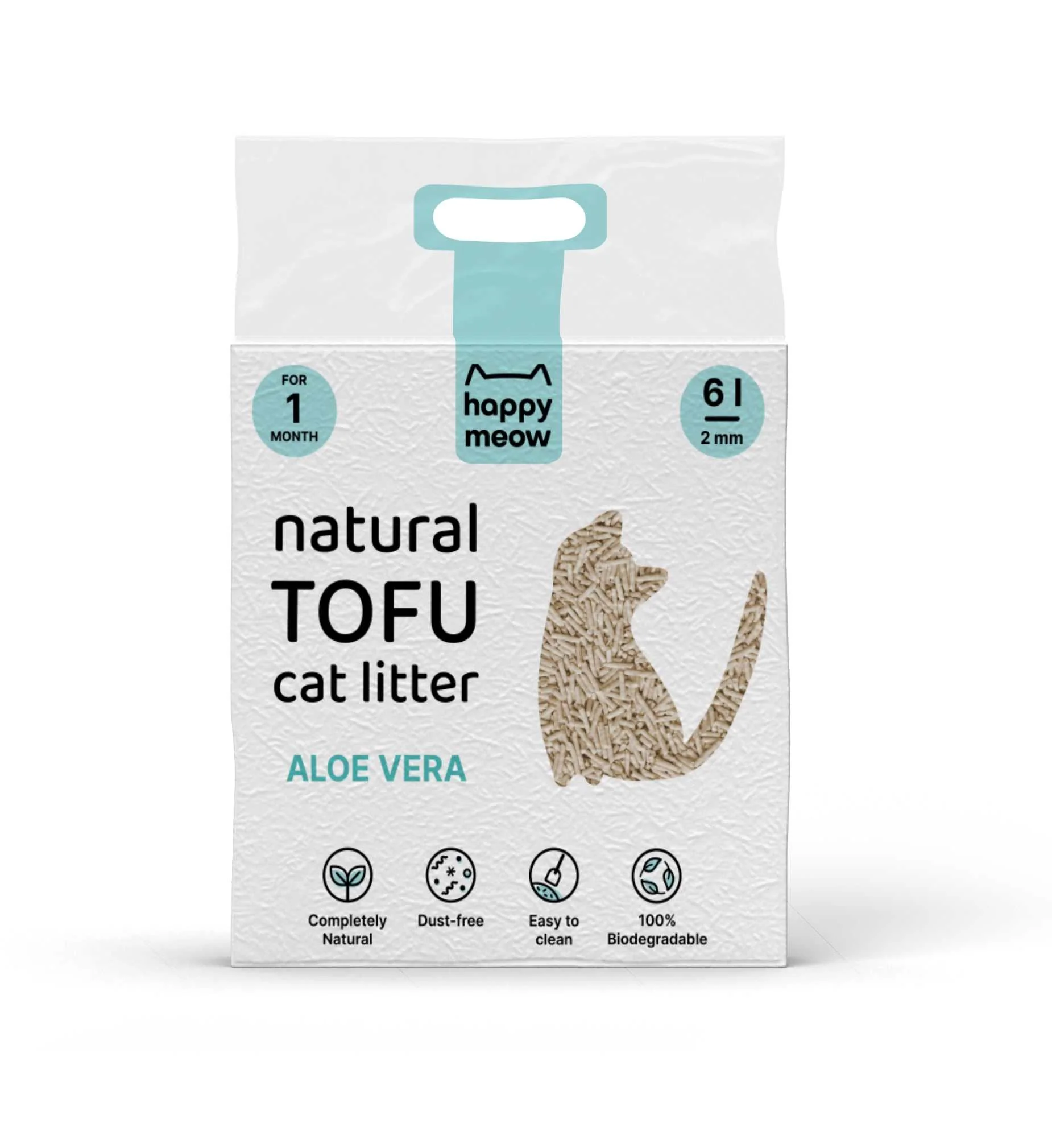 Tofu Katzenstreu Aloe Vera / Happy Meow / Areia Tofu aloe vera, 6L