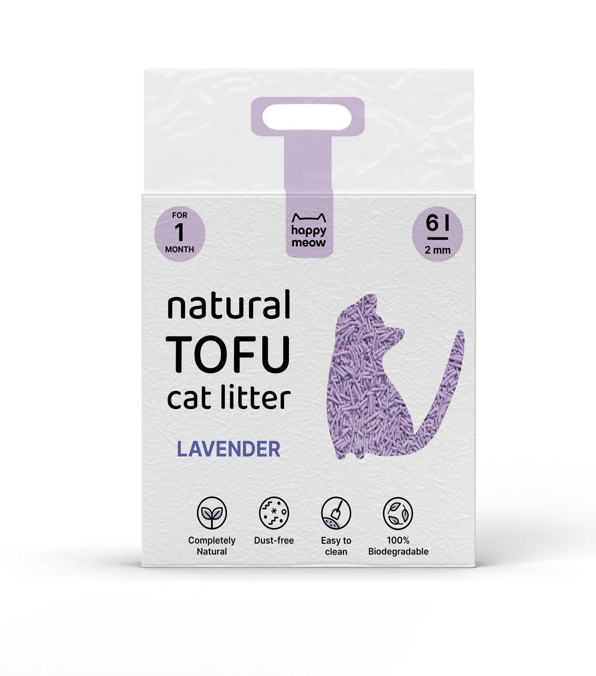 Tofu Katzenstreu Lavendel / Happy Meow / Areia Tofu lavanda, 6L - Image 2