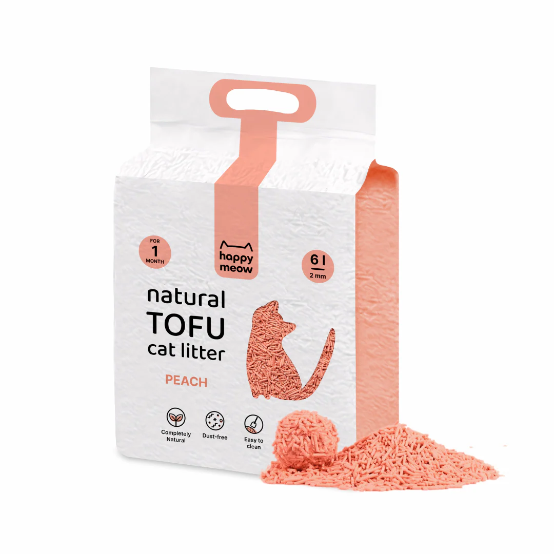 Tofu Katzenstreu Pfirsich / Happy Meow / Areia Tofu pêssego, 6L