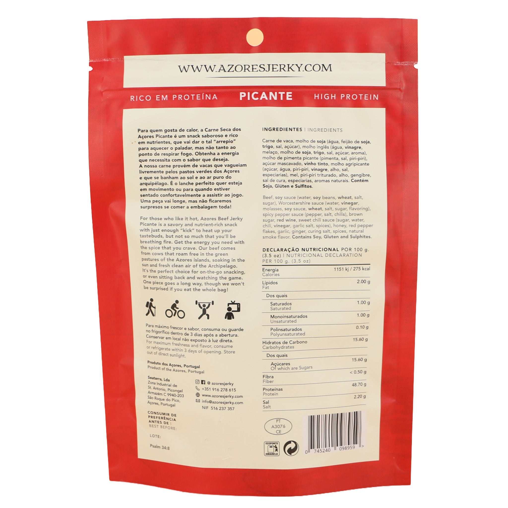 Trockenfleisch Pikant der Azoren / Azores Beef Jerky / Carne seca picante açores, 80g - Image 4