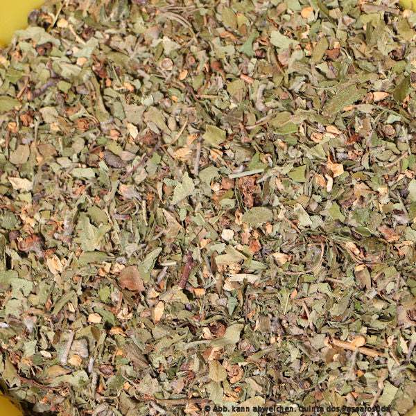 Weißdornblüten- und Blättertee geschnitten / Chá de flores e folhas de espinheiro branco, cortadas, 100g