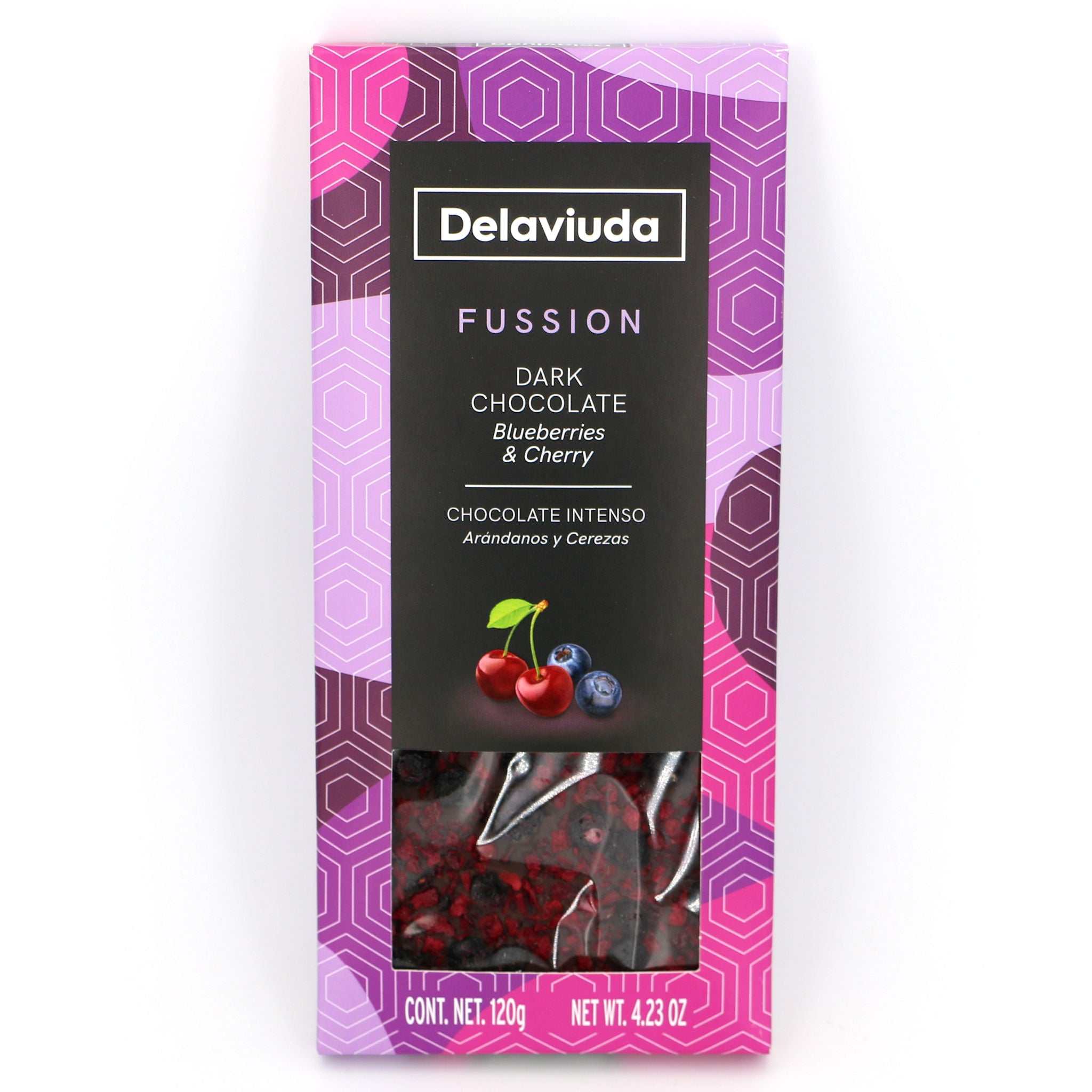 Zartbitterschokolade Blaubeeren & Kirschen / Chocolate negro mirtilo e cereja, 120g - Image 2