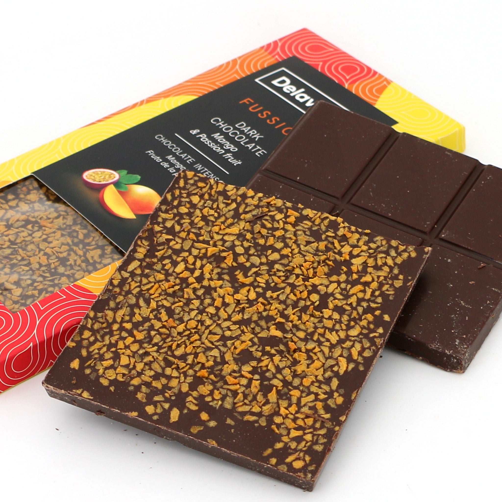 Zartbitterschokolade Mango & Maracuja / Chocolate negro manga e maracujá, 120g - Image 3